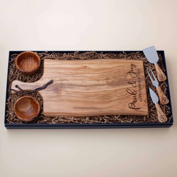 Personalized Olive Wood Charcuterie Gift Box