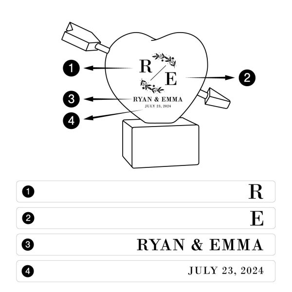 Alternative view of Personalized Wooden Heart - Wedding & Anniversary Gift