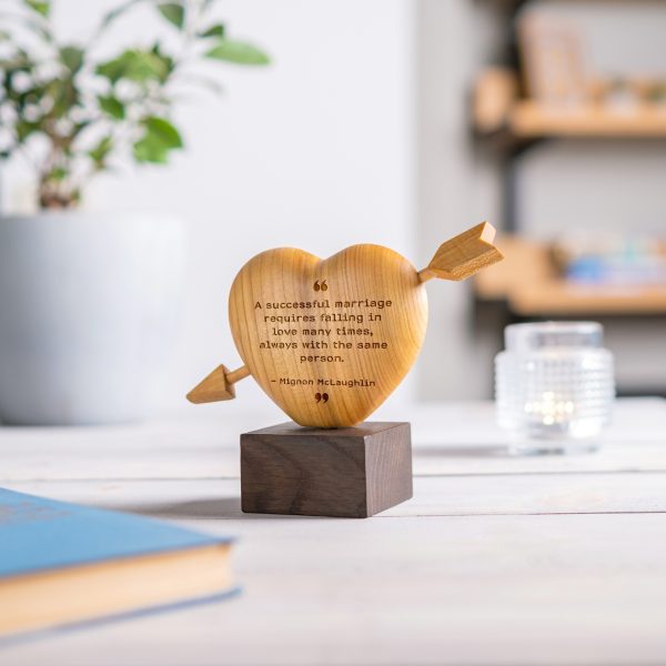 Personalized Wooden Heart with Inspirational Quote