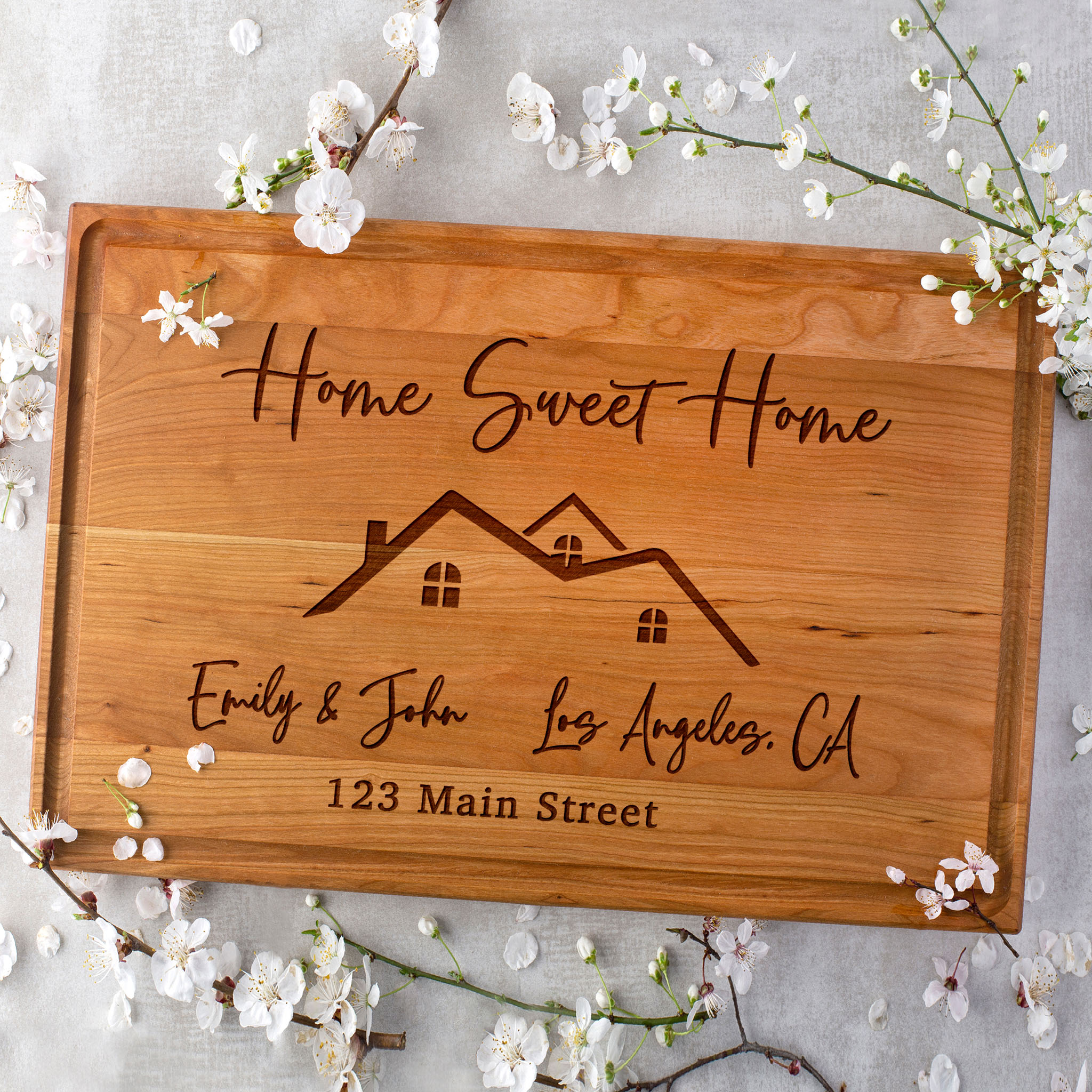 Home sweet home cutting board.
