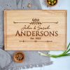 Personalized wooden cutting board.
