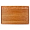 A wooden cutting board on a white background.