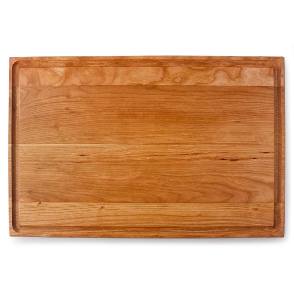 A wooden cutting board on a white background.