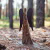 Angel Figurine with Metal Wings Decoration