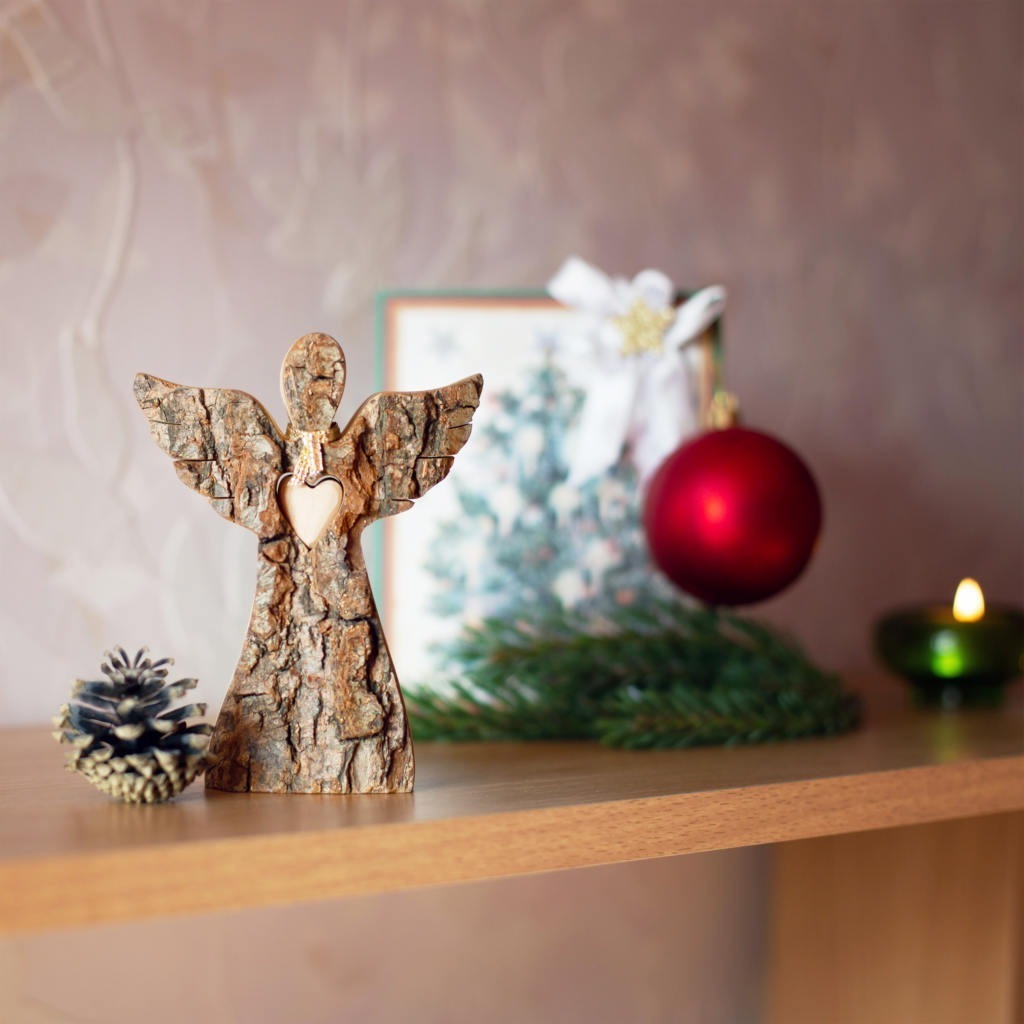 Wooden Angel Wings Love Heart