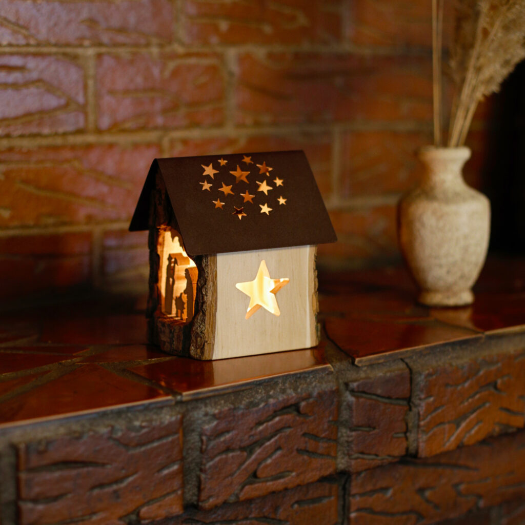 Candle Holder With Bark