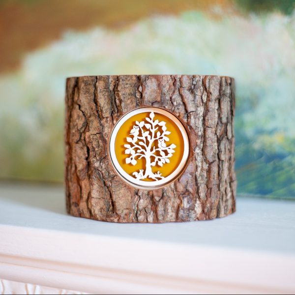 Wooden Tealight Candle Holder with Three Scenes