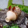 Personalized Wooden Piggy Bank with Bark