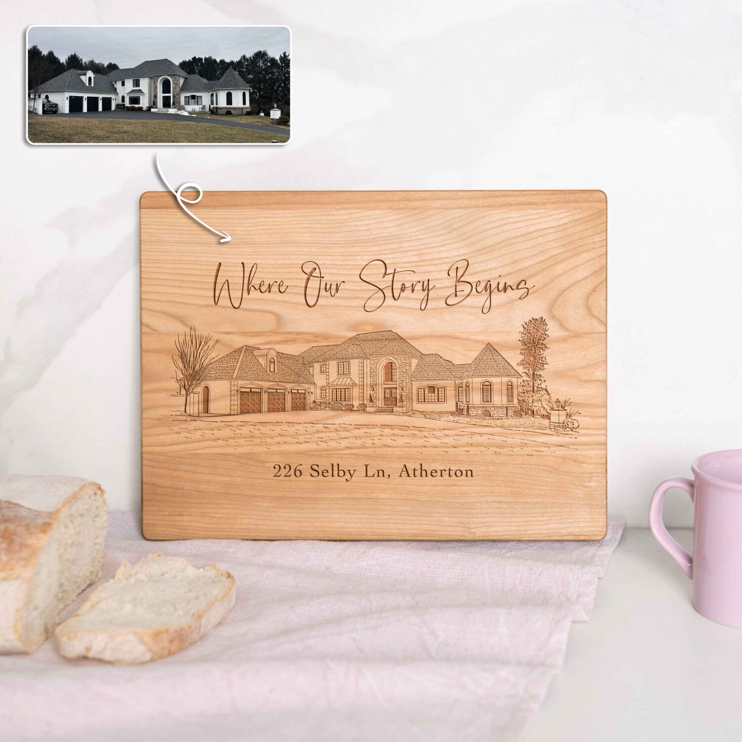 Personalized Home Sweet Home Engraved Cutting Board