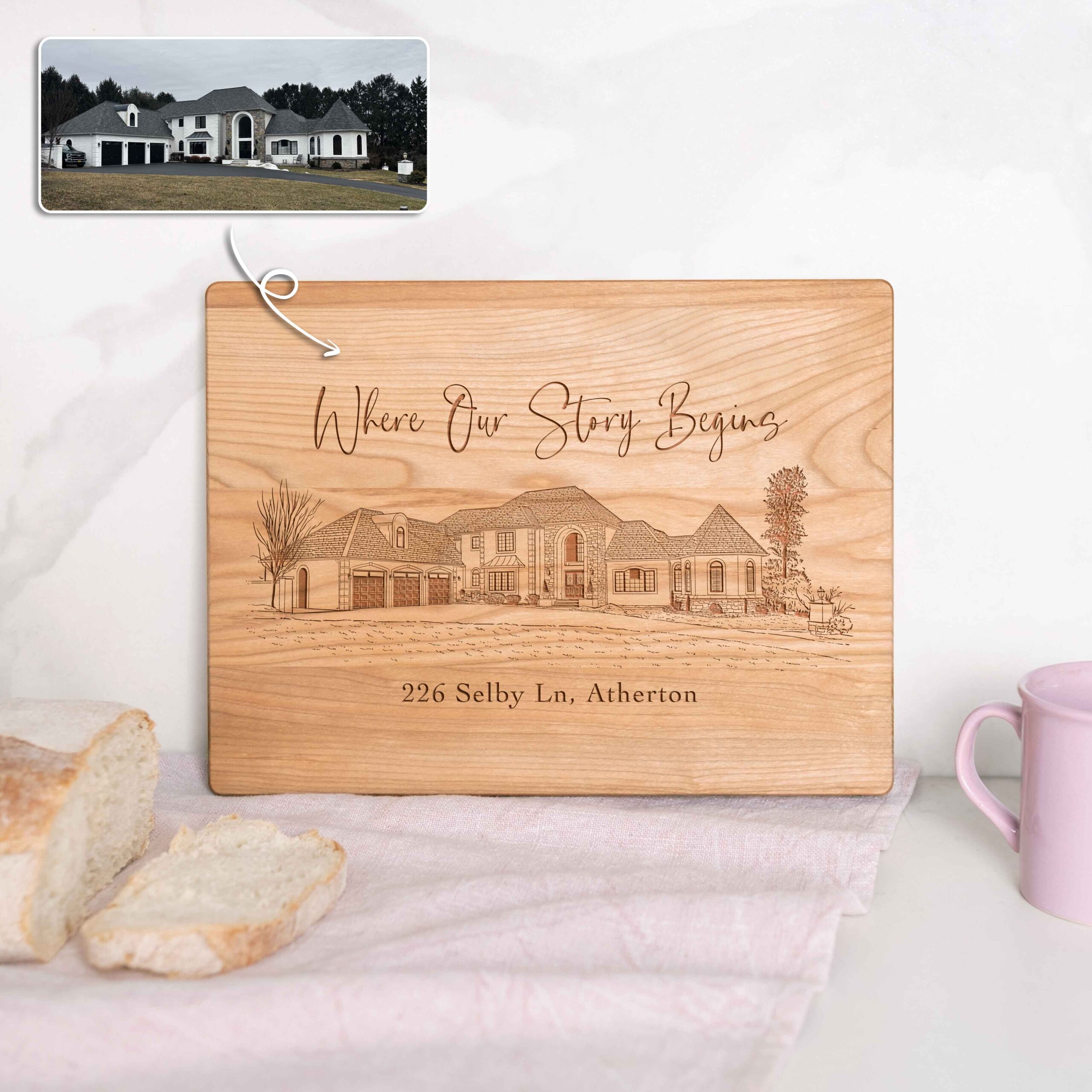 Personalized Home Sweet Home Engraved Cutting Board