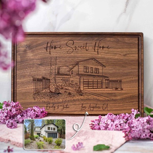 Personalized Home Sweet Home Engraved Cutting Board