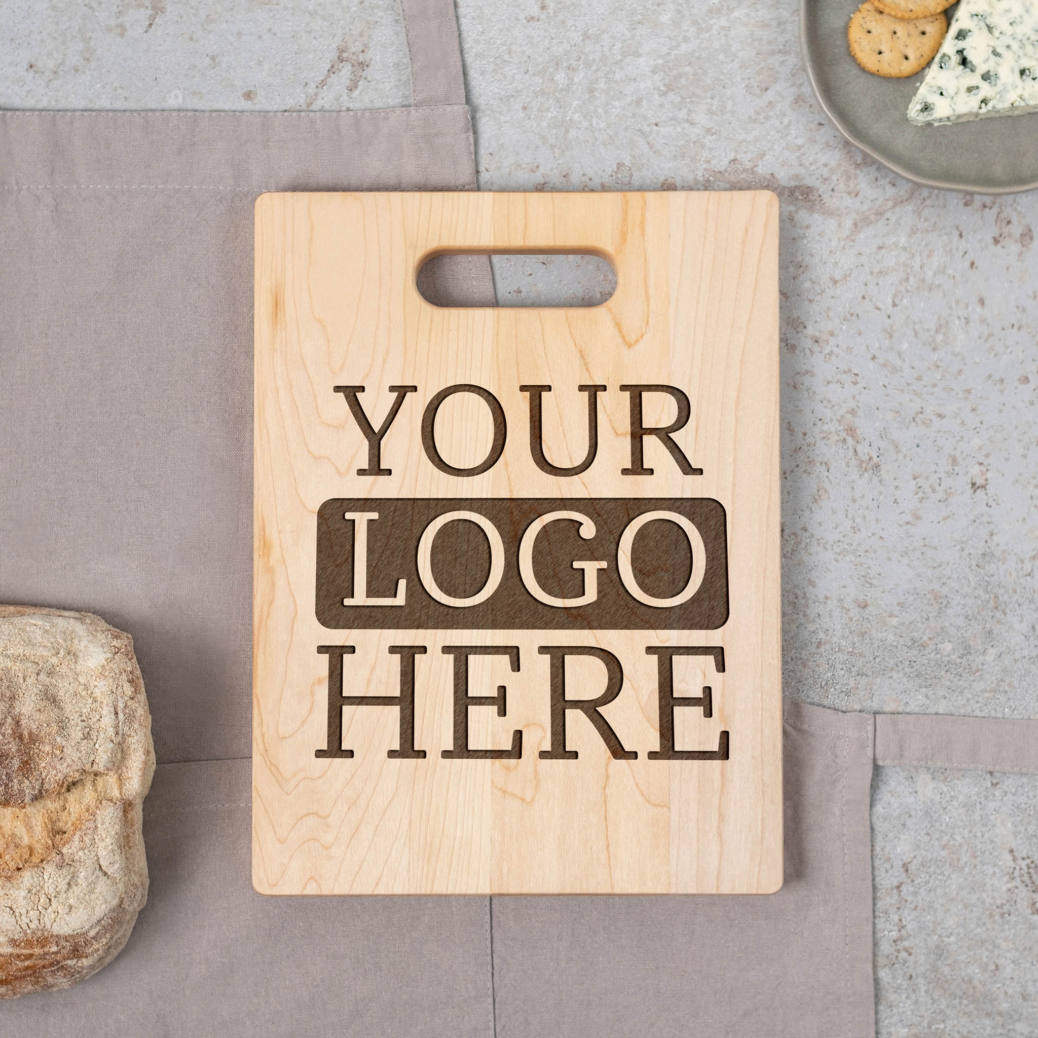 Logo Cutting Board with Handle (12x9)