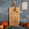 Personalized Olive Wood Paddle Board with Recipe Engraving