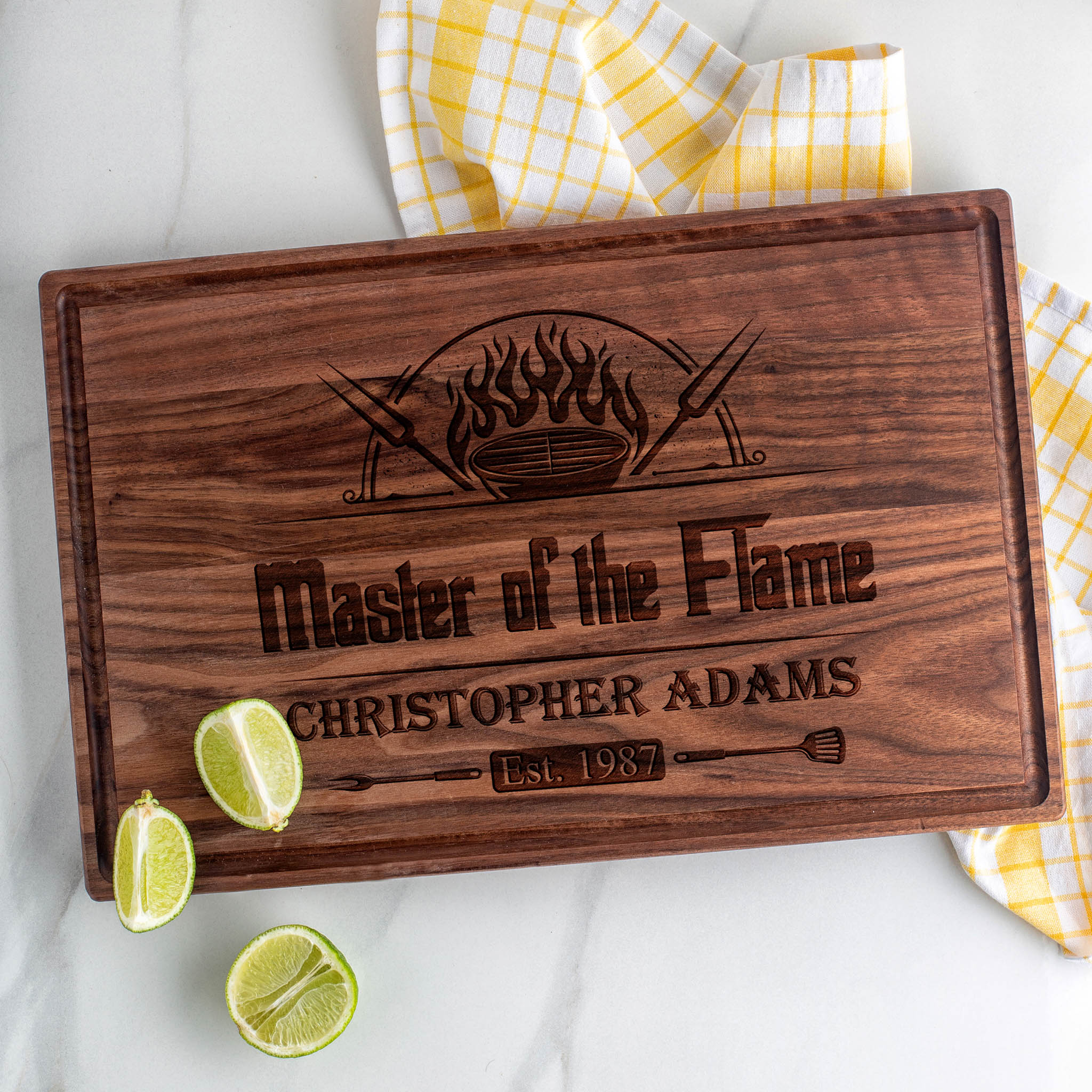 Personalized "Master of the Flame" BBQ Cutting Board