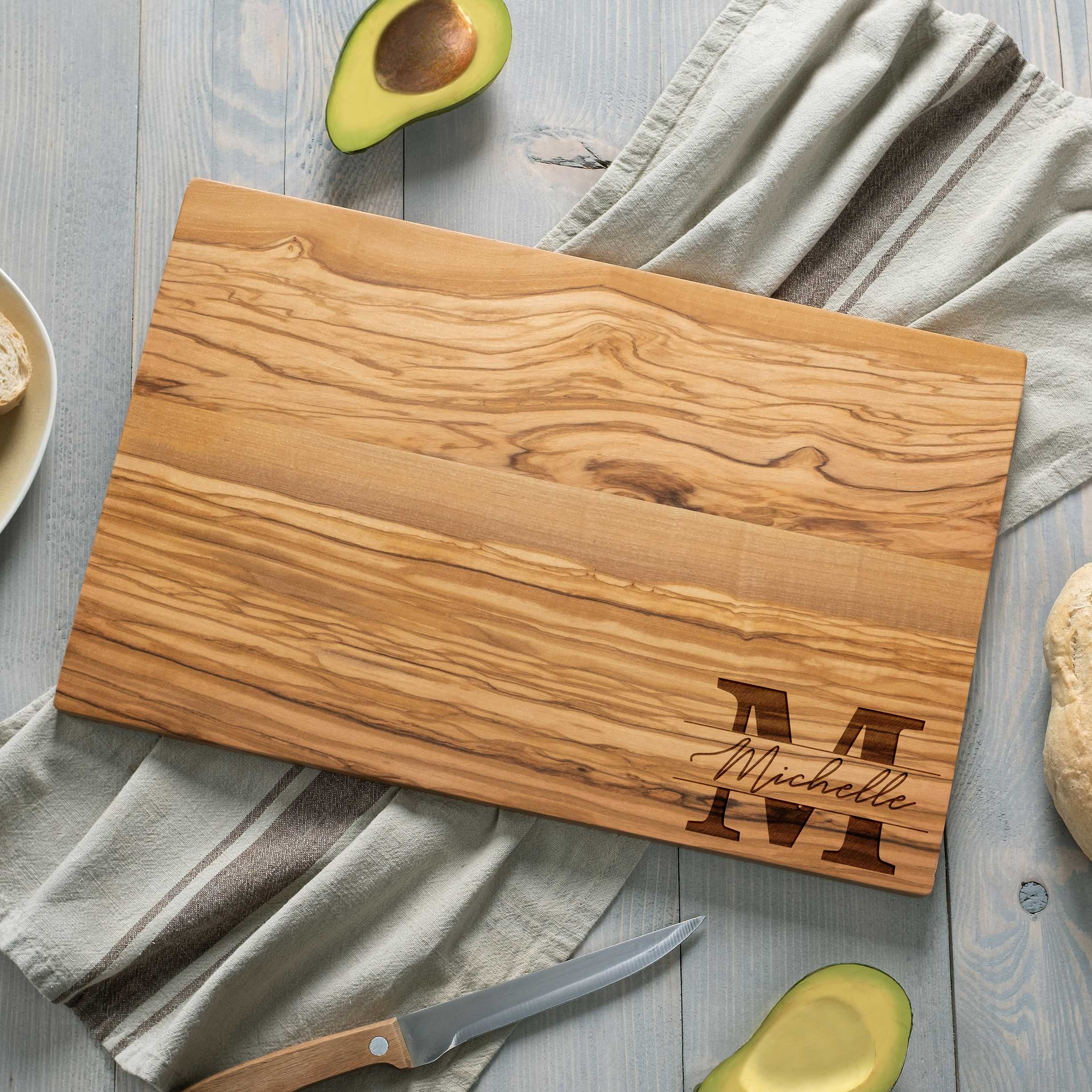 Personalized Olive Wood Cutting Board