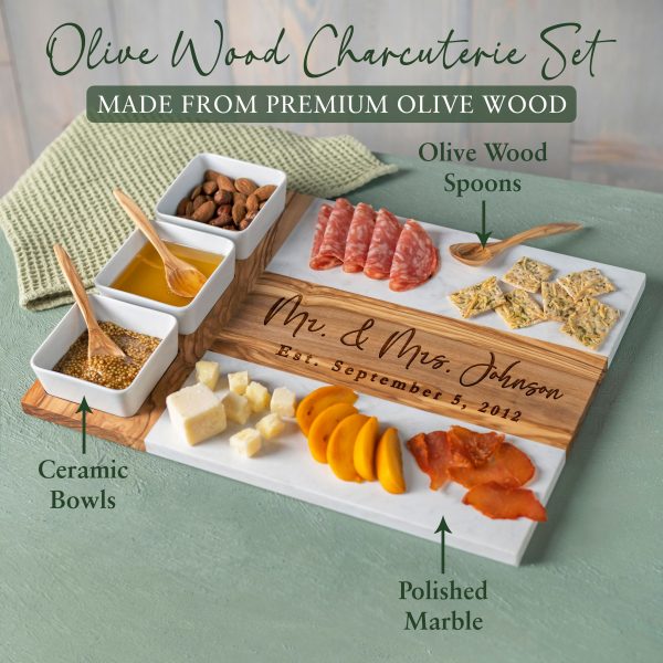 Personalized Olive Wood Cutting Board with branding
