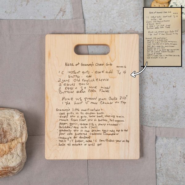 Handwritten Recipe Engraved Cutting Board