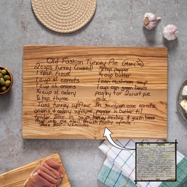 Personalized Olive Wood Cutting Board with Recipe Engraving