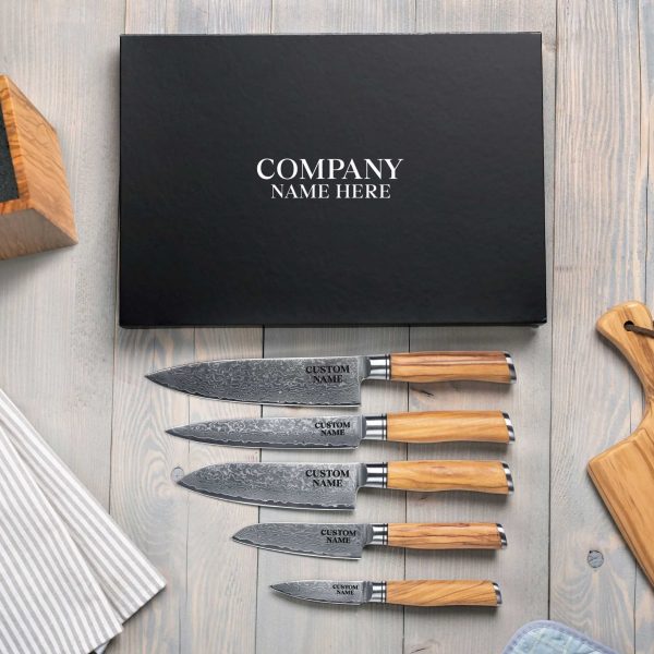 Custom Logo 5-Piece Knife Set Gift Box