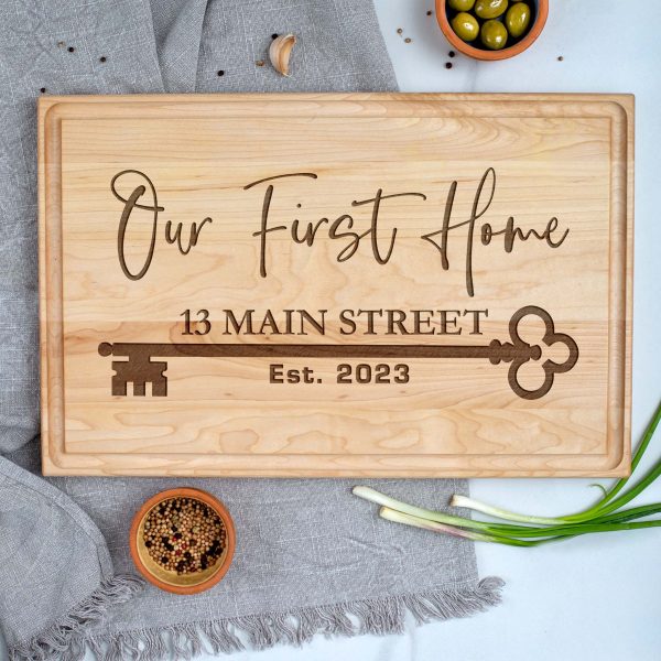 Personalized Our First Home Cutting Board – Ideal Housewarming or New Home Gift