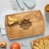 Olive Wood Logo Cutting Board 16x10 Arched
