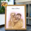 Custom Digital Watercolor Family Portrait Sketch