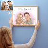 Custom Digital Watercolor Family Portrait Sketch