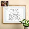 Custom Digital Watercolor Family Portrait Sketch