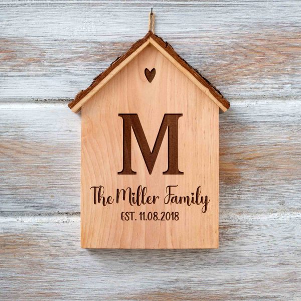 Personalized Rustic Family Name Sign with Hanging Rope