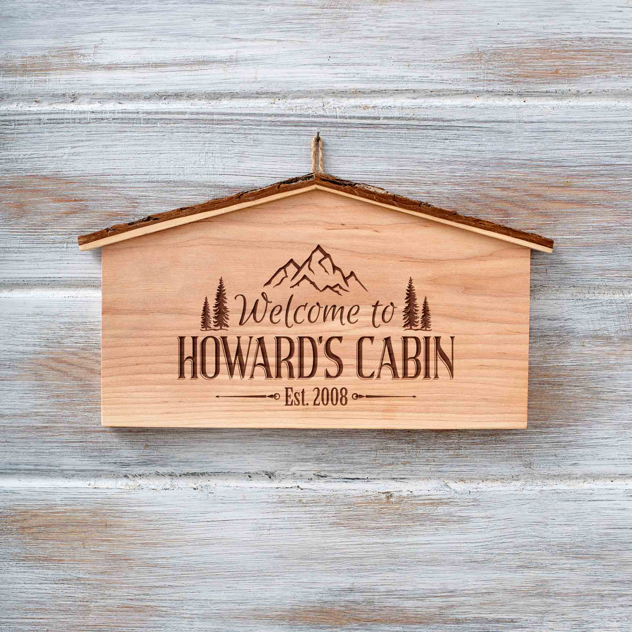 Personalized Rustic Cabin Sign