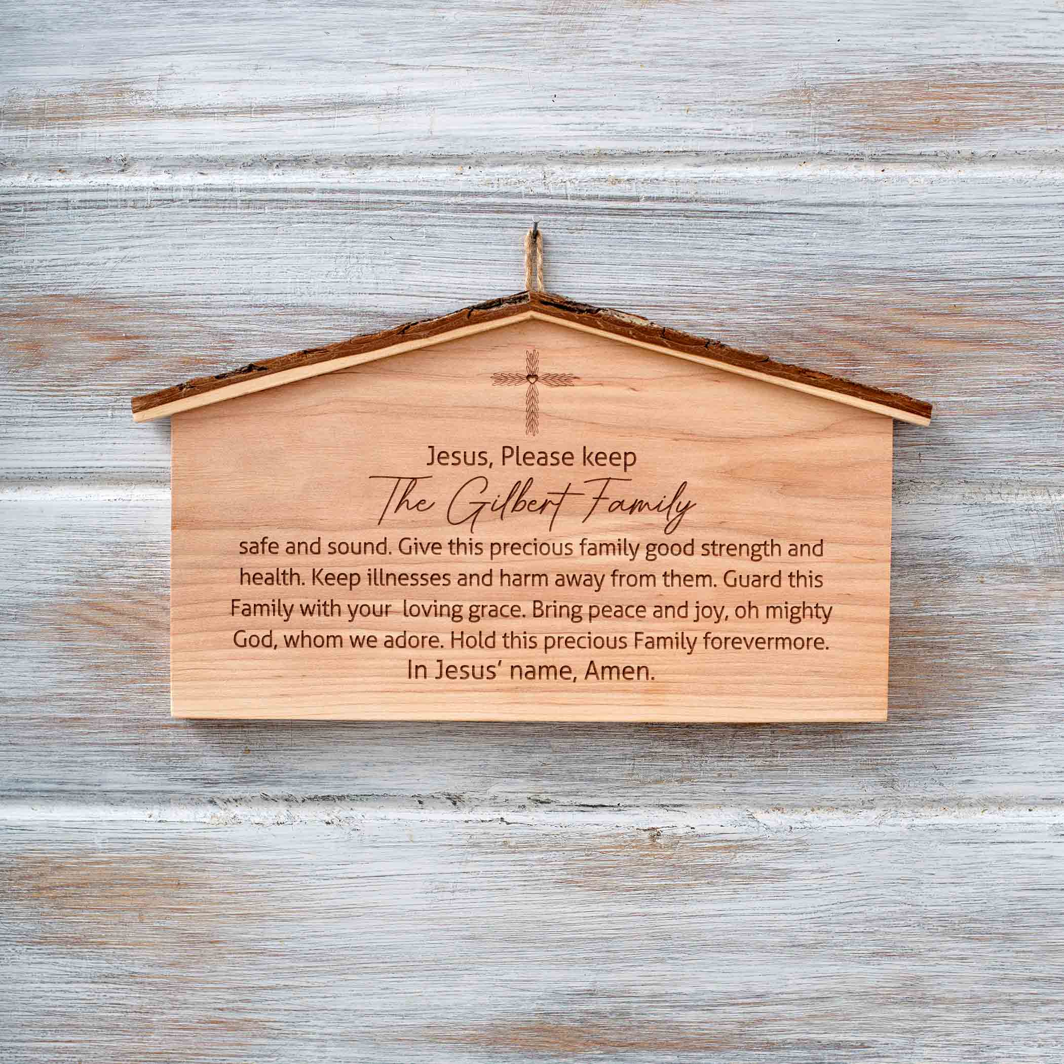Custom Christian Wooden Family Blessing Plaque