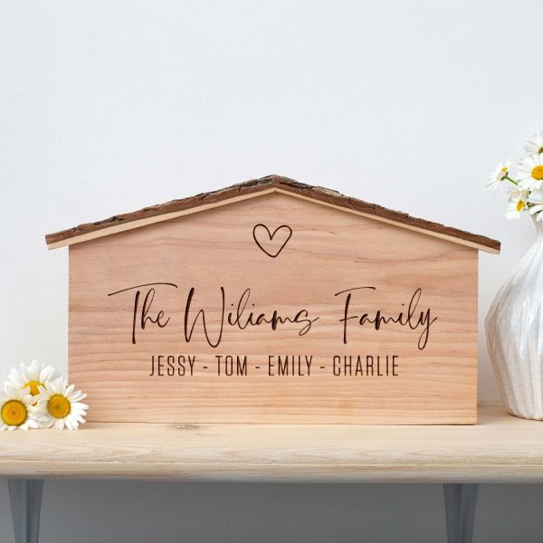 Wooden House Plaque with Last Name