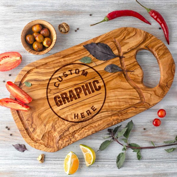 Olive Wood Steak Board with Logo
