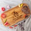 Custom Engraved Olive Wood Steak Board with Juice Grooves