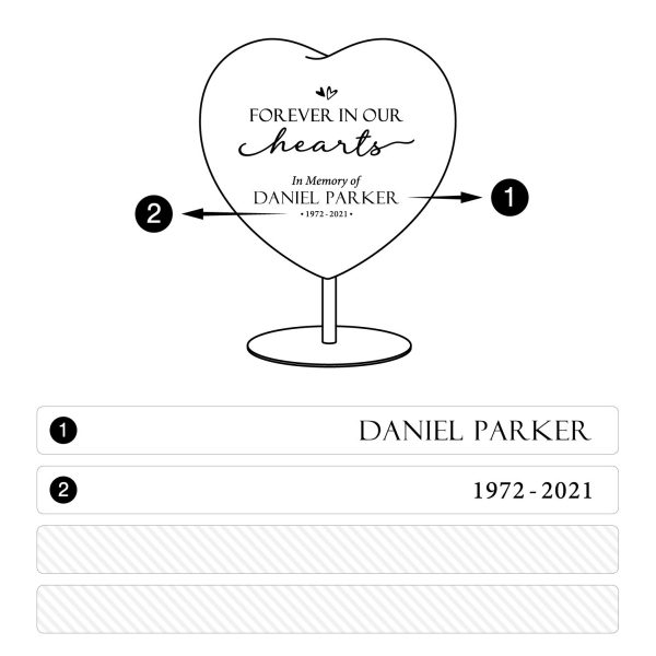 Alternative view of Forever in Our Hearts Personalized Sympathy Gift