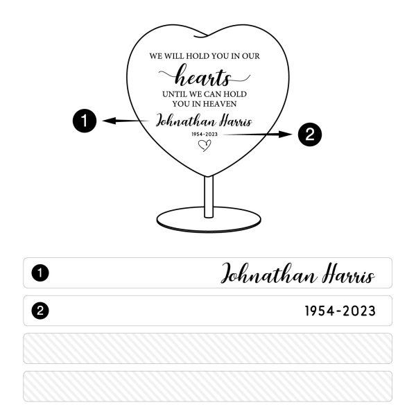 Alternative view of Personalized Memorial Heart with Engraving