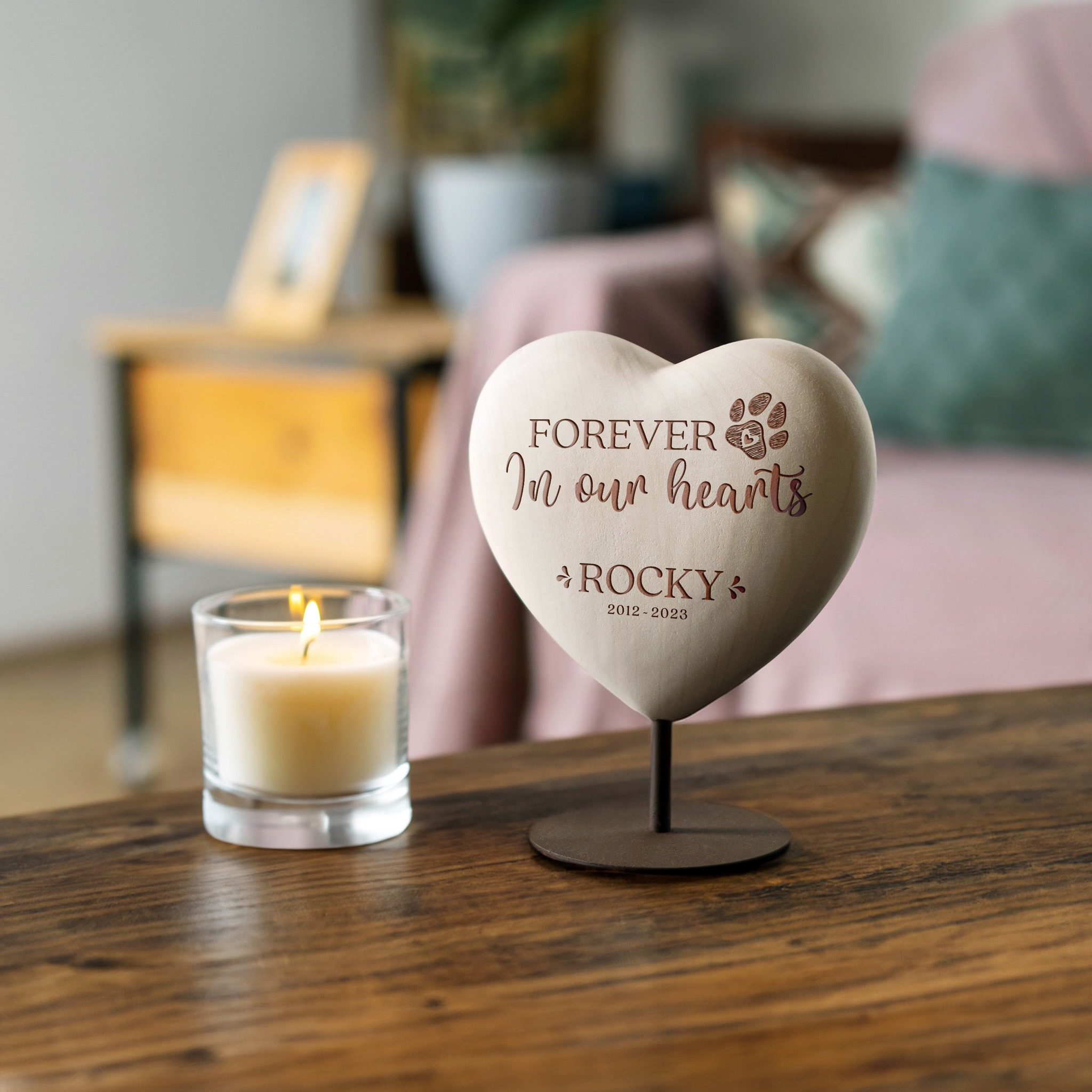 Pet Memorial Wooden Heart