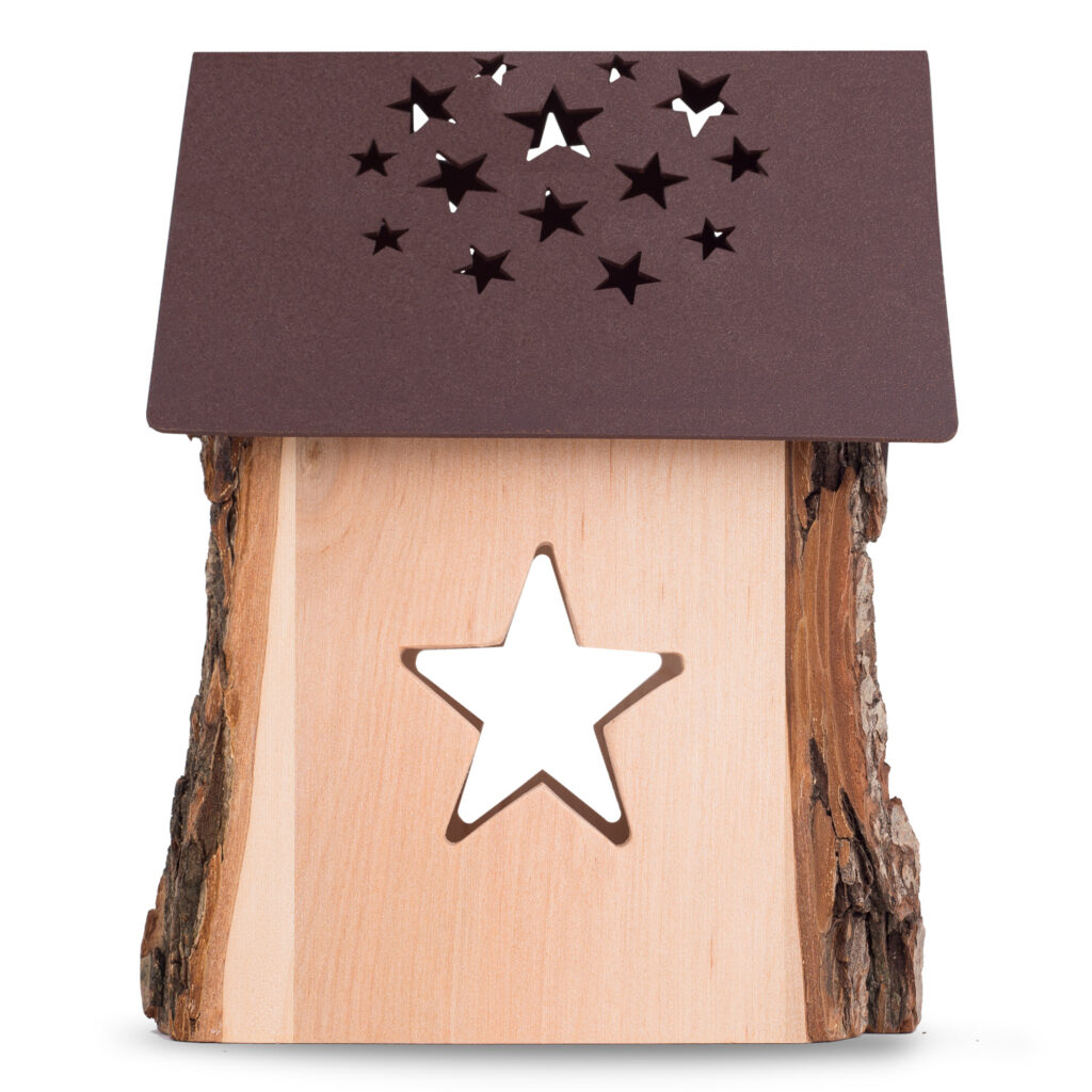 Nativity Scene Candle Holder With Bark