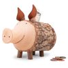 Personalized Wooden Piggy Bank with Bark