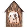 Nativity Scene Holder With Bark