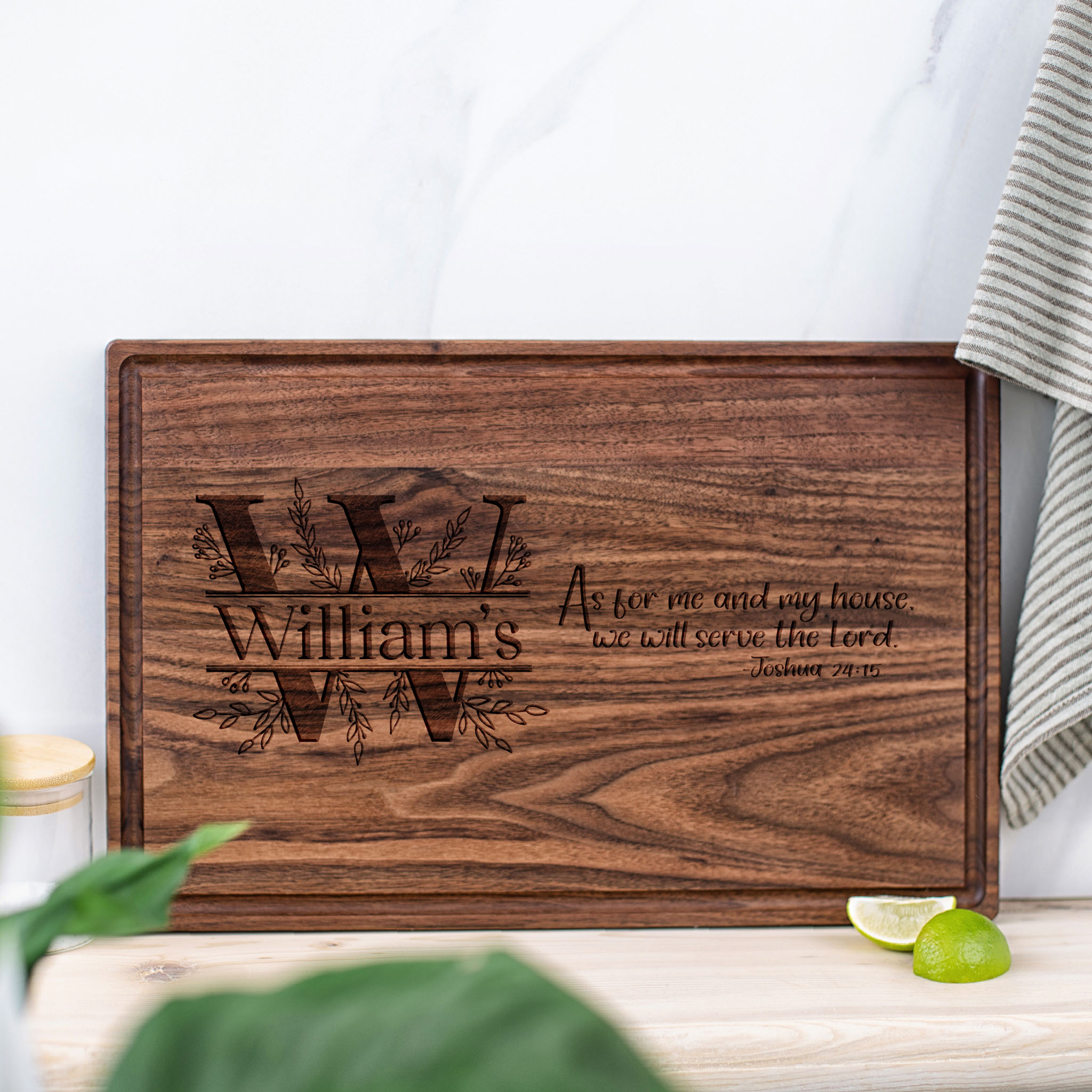 Personalized Religious Cutting Board with Monogram