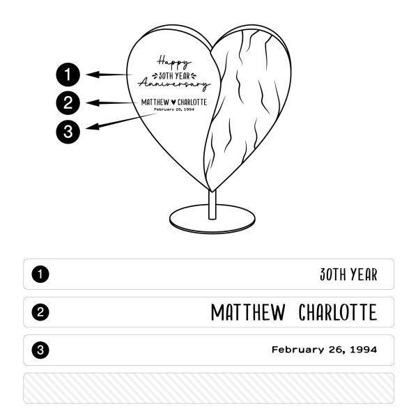 Alternative view of Personalized Happy Anniversary Wooden Heart
