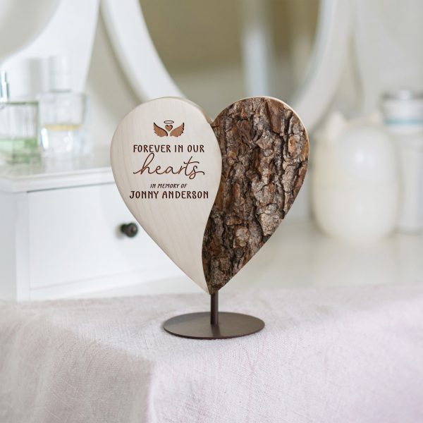 Yin-Yang Wooden Memorial Heart – Forever in Our Hearts