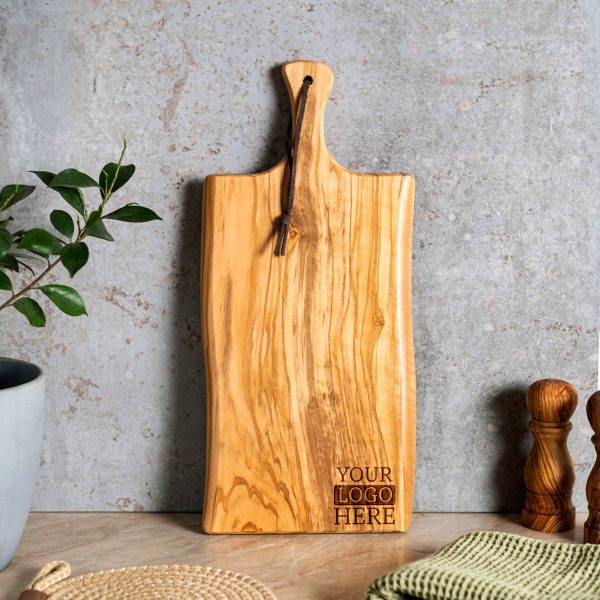 Personalized Olive Wood Board with Handle