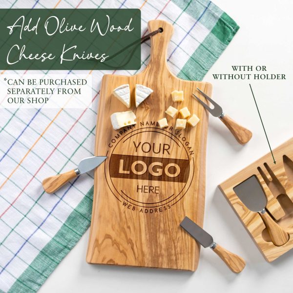 Personalized Olive Wood Board with Handle (17x8 inch)