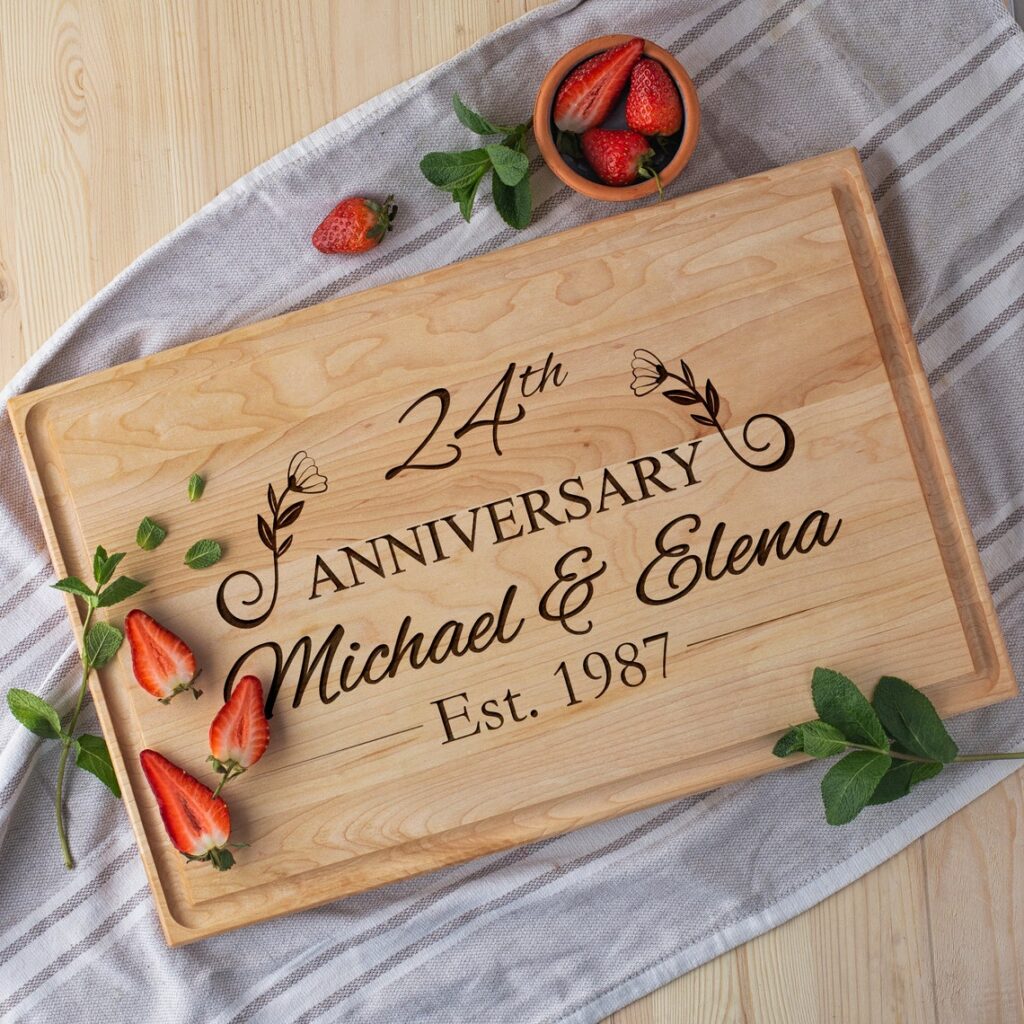 Personalized Cutting Board as personalized anniversary gifts for couples