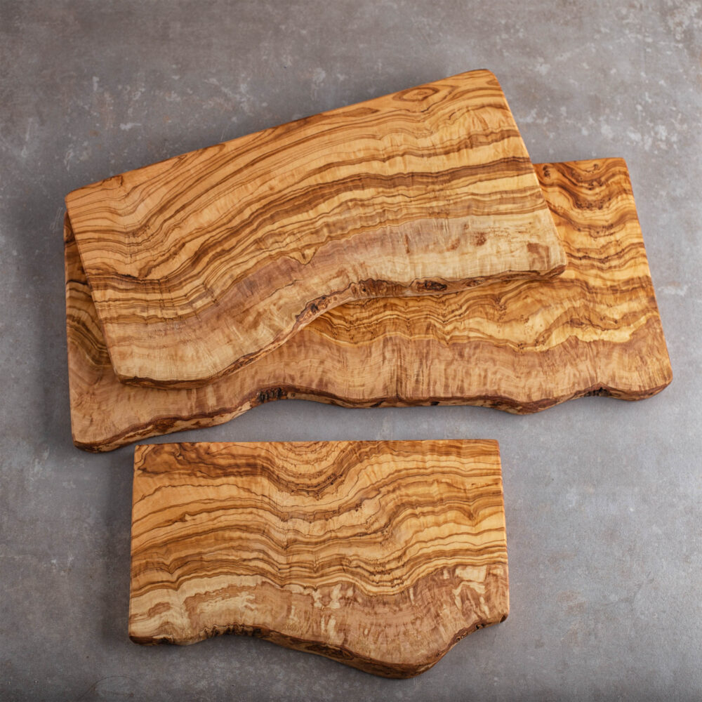 Live Edge Olive Wood Cutting Board - Oval