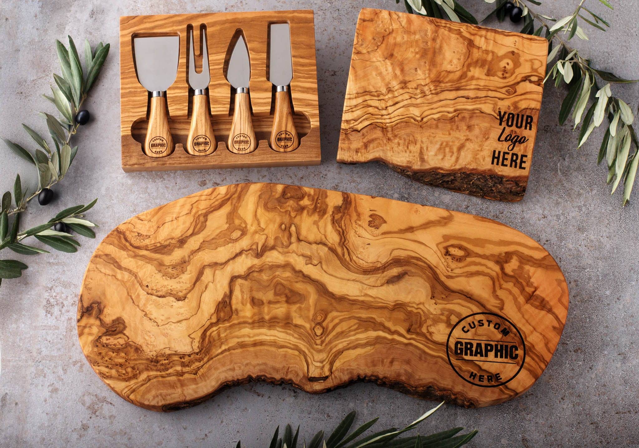 Custom Holiday Cutting boards with business logo