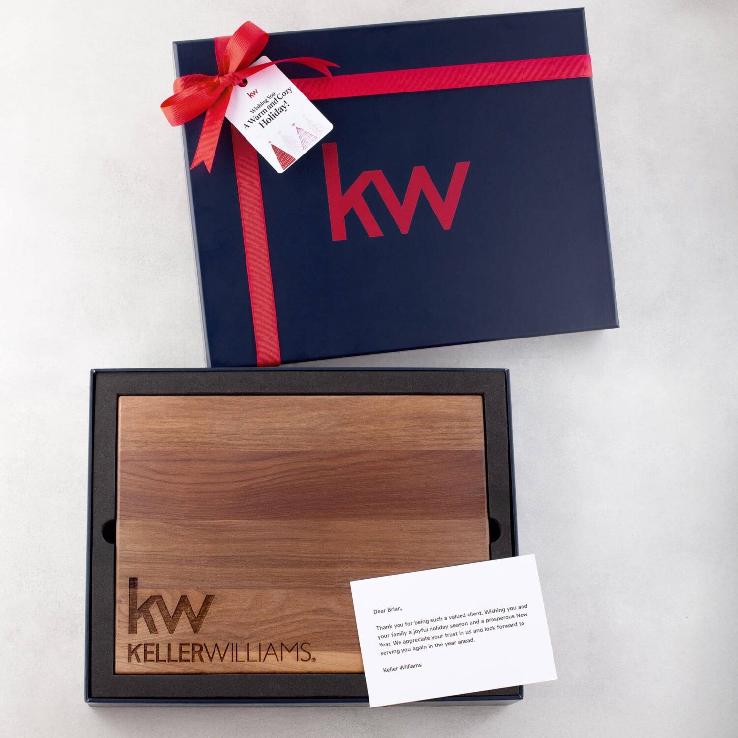 Corporate gift box with Olive wood cutting board