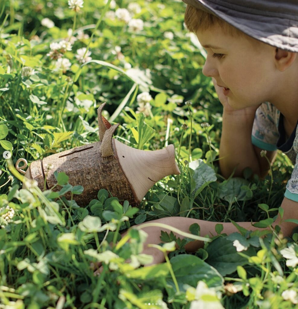 Wooden piggy banks for kids